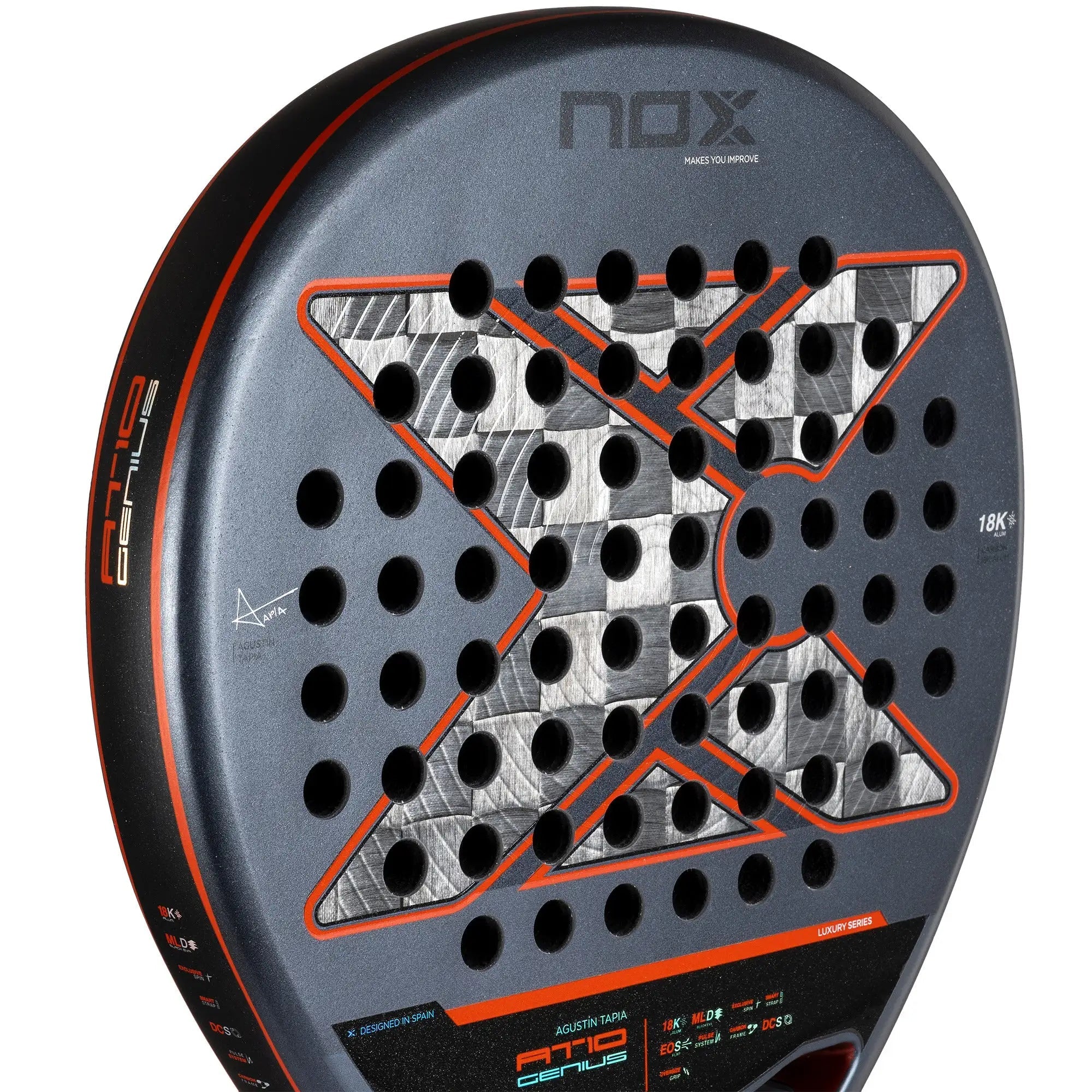 Padel Racket NOX AT10 LUXURY GENIUS 18K ALUM 2025 AGUSTIN TAPIA | Raket Padel NOX